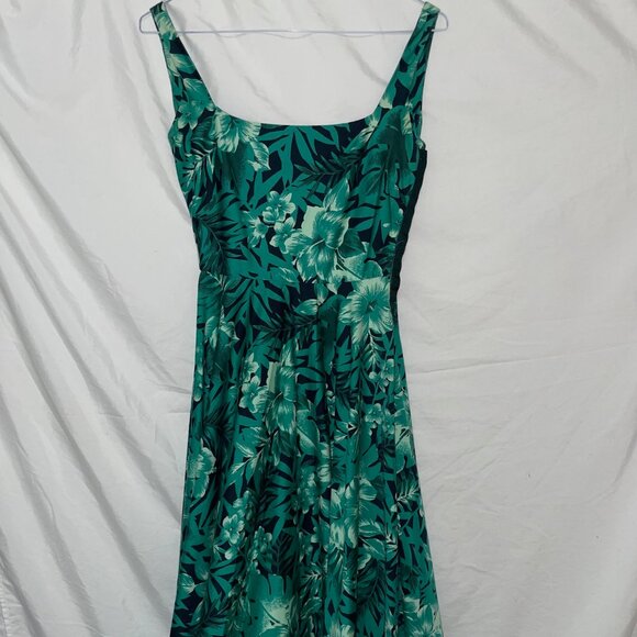 Zara Green Floral Fit and Flare Dress - Picture 1 of 4